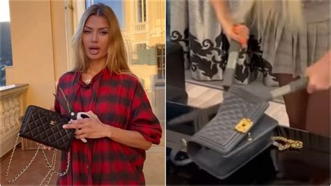 russian cutting chanel bag|Russian Influencers Cut up Chanel Bags in Protest of Sales Ban .